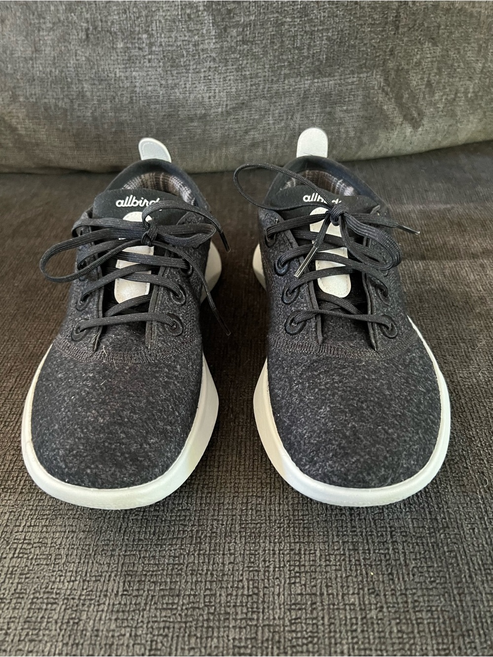 allbirds Dark Gray Wool Sneakers with White Soles